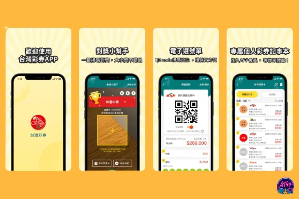 運彩手機下注畫面與行動條碼產生步驟,展示如何用手機產生投注QR Code並前往實體店掃碼。